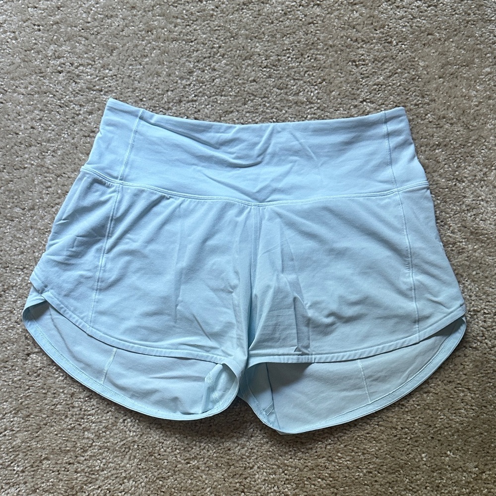 Lululemon Speed Up Short Long *4" Updated Fit- Blue Linen- Size 4- EUC